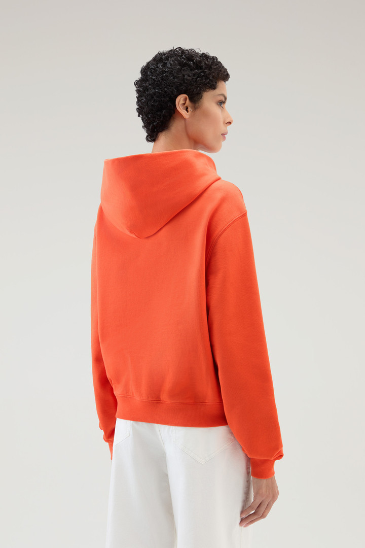 Sweatshirt aus reiner Baumwolle mit Kapuze und aufgesticktem Logo Orange photo 3 | Woolrich
