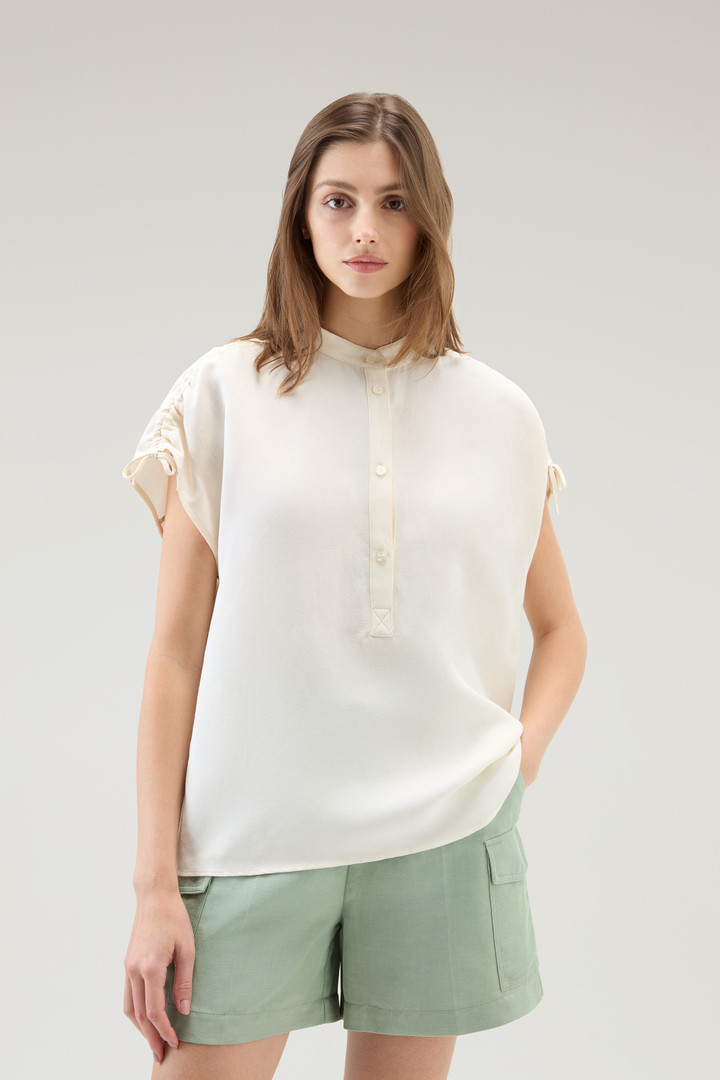 Blusa in misto lino Bianco photo 1 | Woolrich