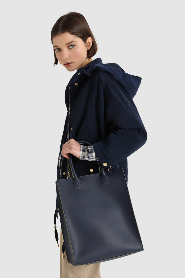 Sac fourre-tout en cuir bleu photo 8 | Woolrich