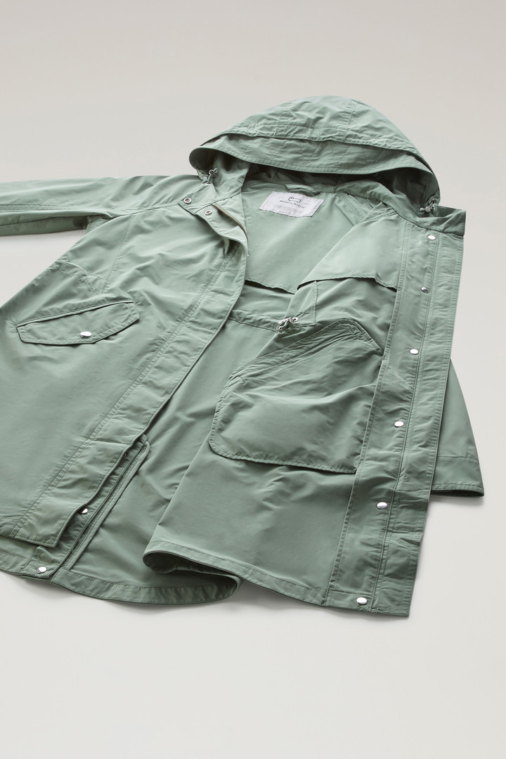 Long Summer Parka in Urban Touch Fabric with Hood Green photo 10 | Woolrich