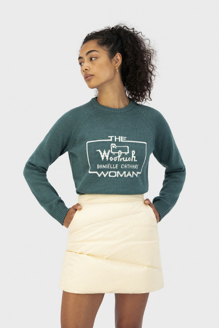 Merino crewneck sweater - Daniëlle Cathari / Woolrich Green | Woolrich