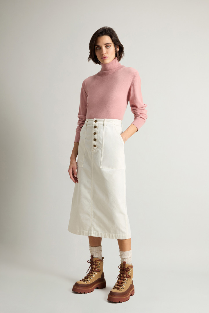 Garment-Dyed Midi Skirt in Stretch Cotton White photo 1 | Woolrich