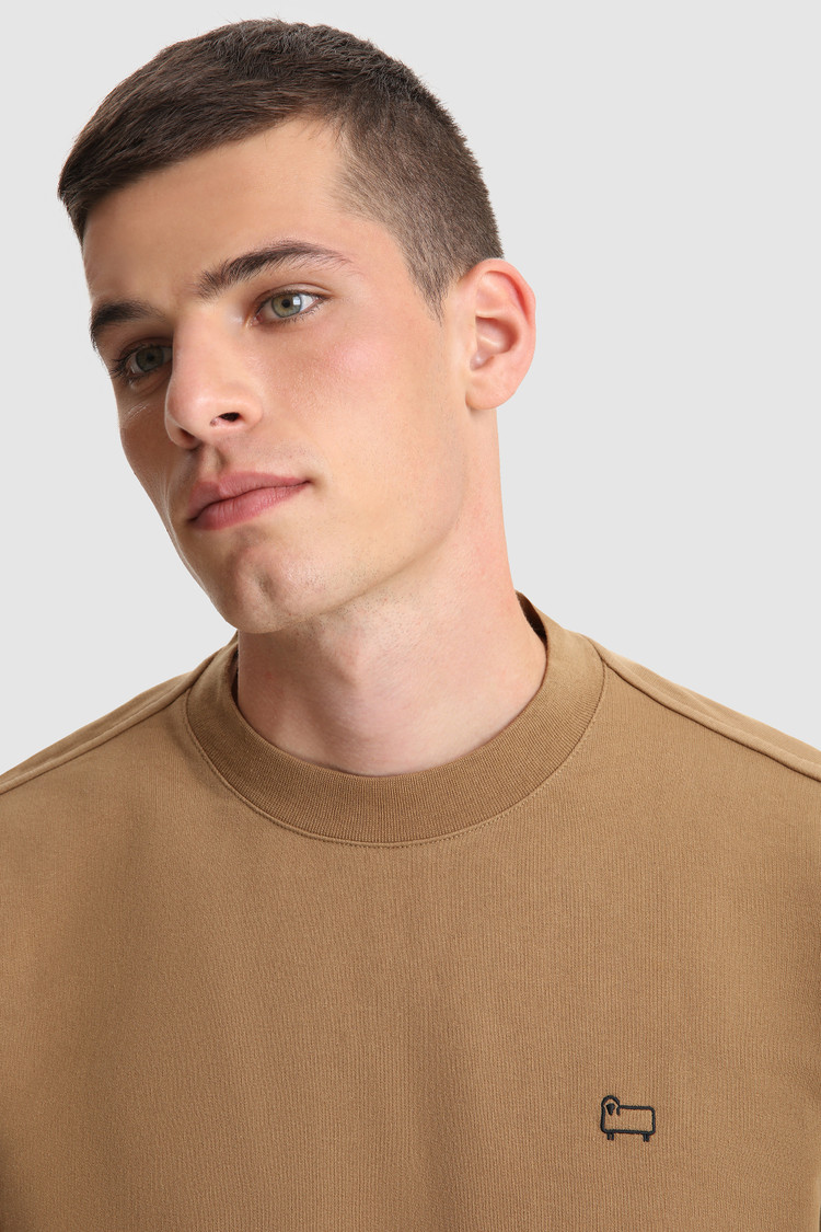 Sudadera de algodón cepillado con cuello redondo American