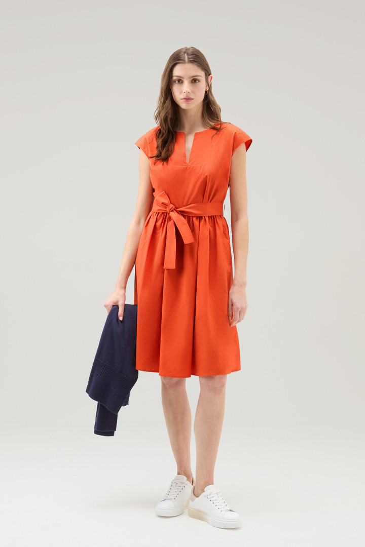 Short Dress in Pure Cotton Poplin Orange photo 2 | Woolrich