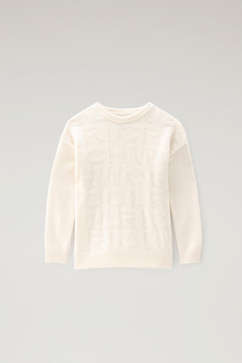 Boys' Logo Crewneck White | Woolrich