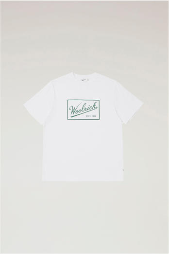 T-shirt in Pure Cotton with Printed Logo White photo 1 | Woolrich