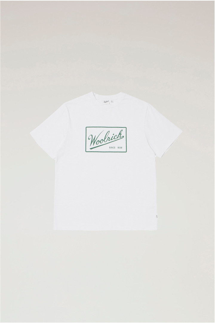 T-shirt in Pure Cotton with Printed Logo White photo 1 | Woolrich