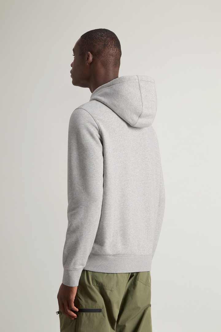 Hoodie in Cotton Fleece with Embroidered Logo Gray photo 3 | Woolrich
