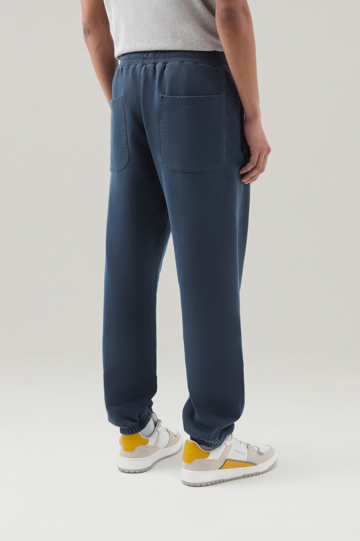 Pantalon de sport en pur coton molletonné avec cordon de serrage Bleu photo 3 | Woolrich