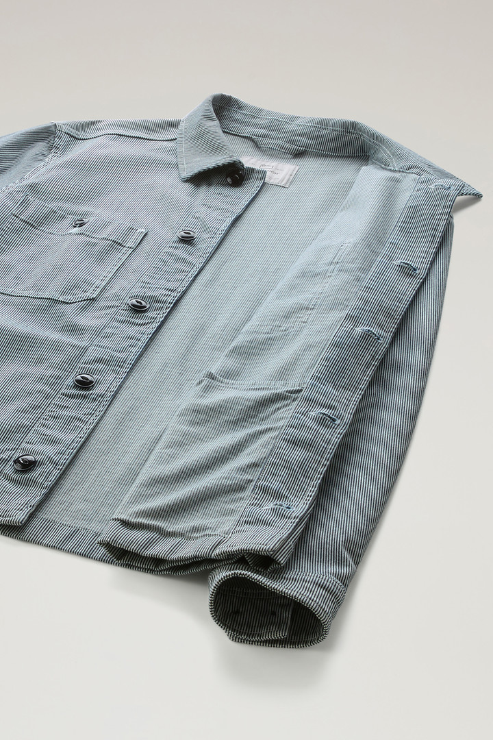 Gestreiftes overshirt aus Baumwoll-Mischgewebe Blau photo 10 | Woolrich