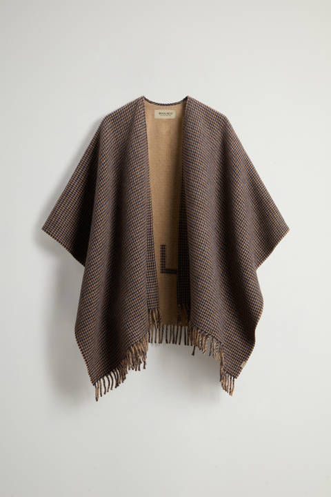 Cape réversible en laine mélangée Khaki | Woolrich