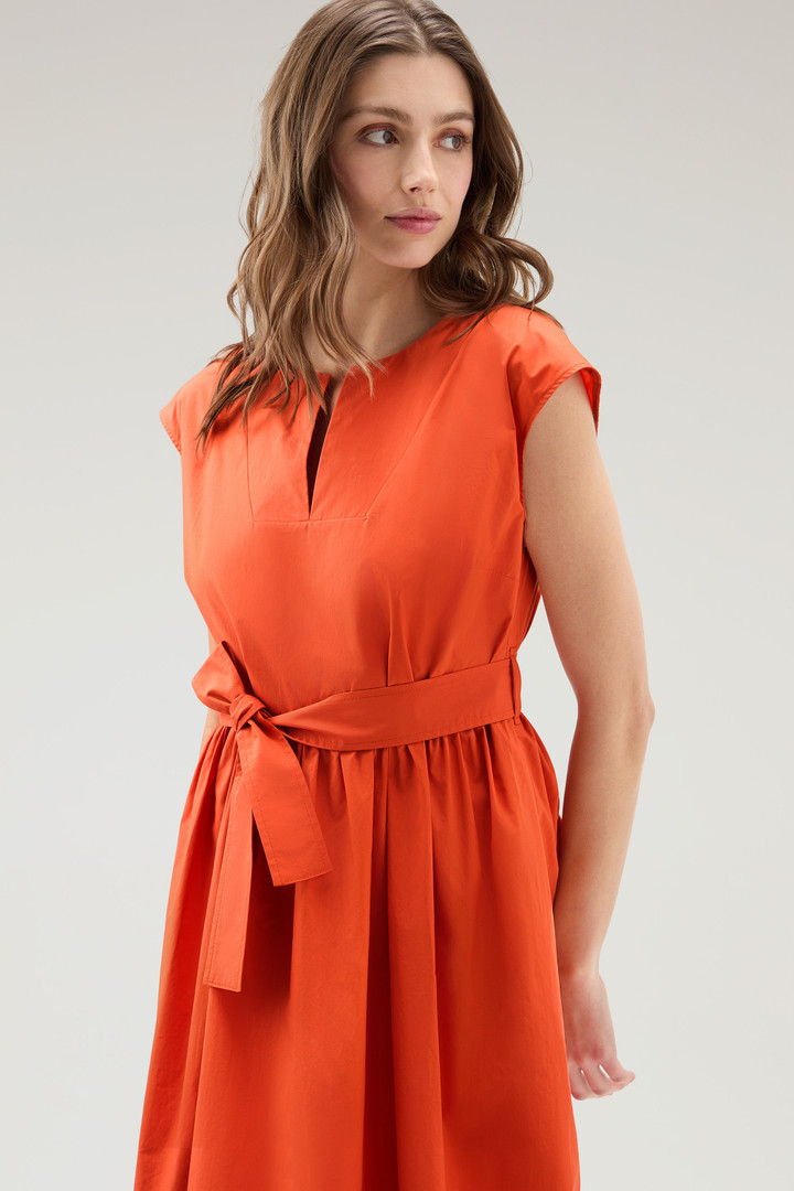 Kurzes Kleid aus reinem Baumwollpopeline Orange photo 4 | Woolrich