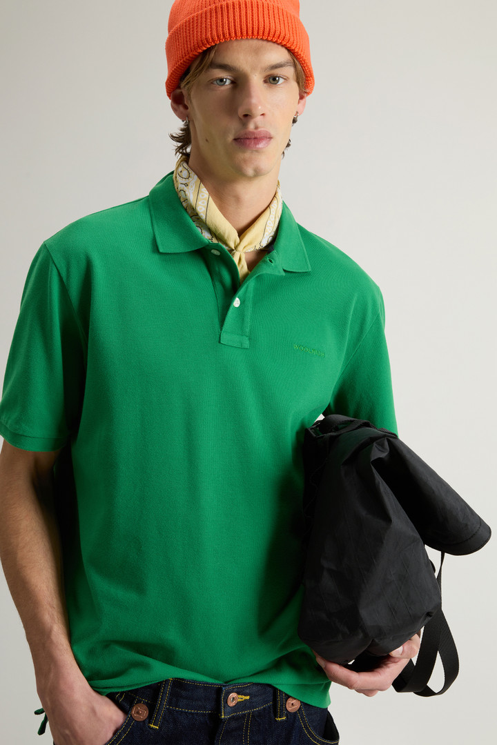 Pure Cotton Pique Polo Green photo 4 | Woolrich