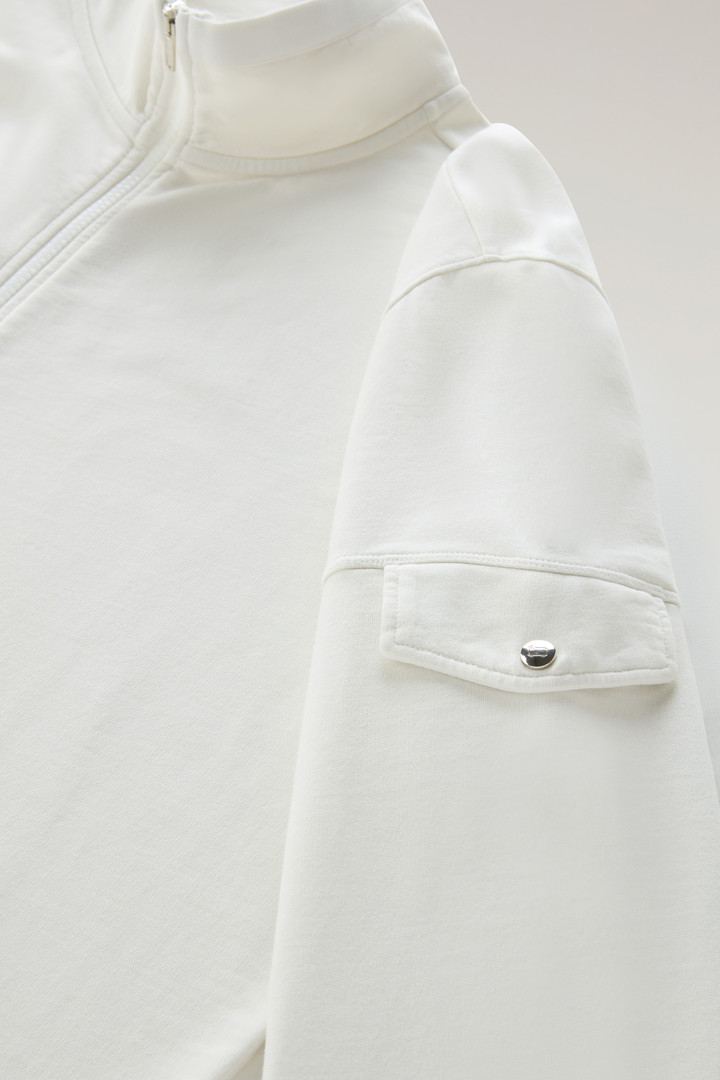 Felpa in puro cotone con zip e collo alto Bianco photo 7 | Woolrich