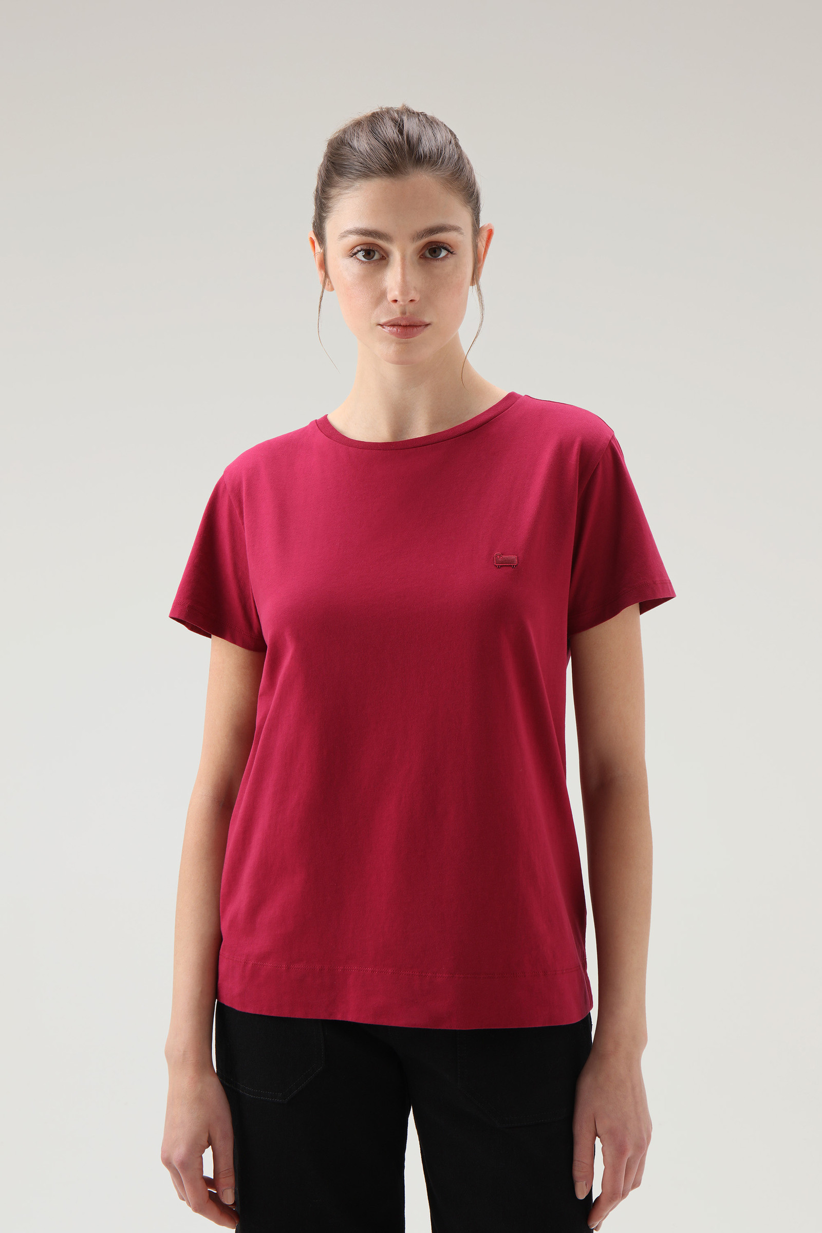 Women's Cotton Logo T-shirt Red | Woolrich USA