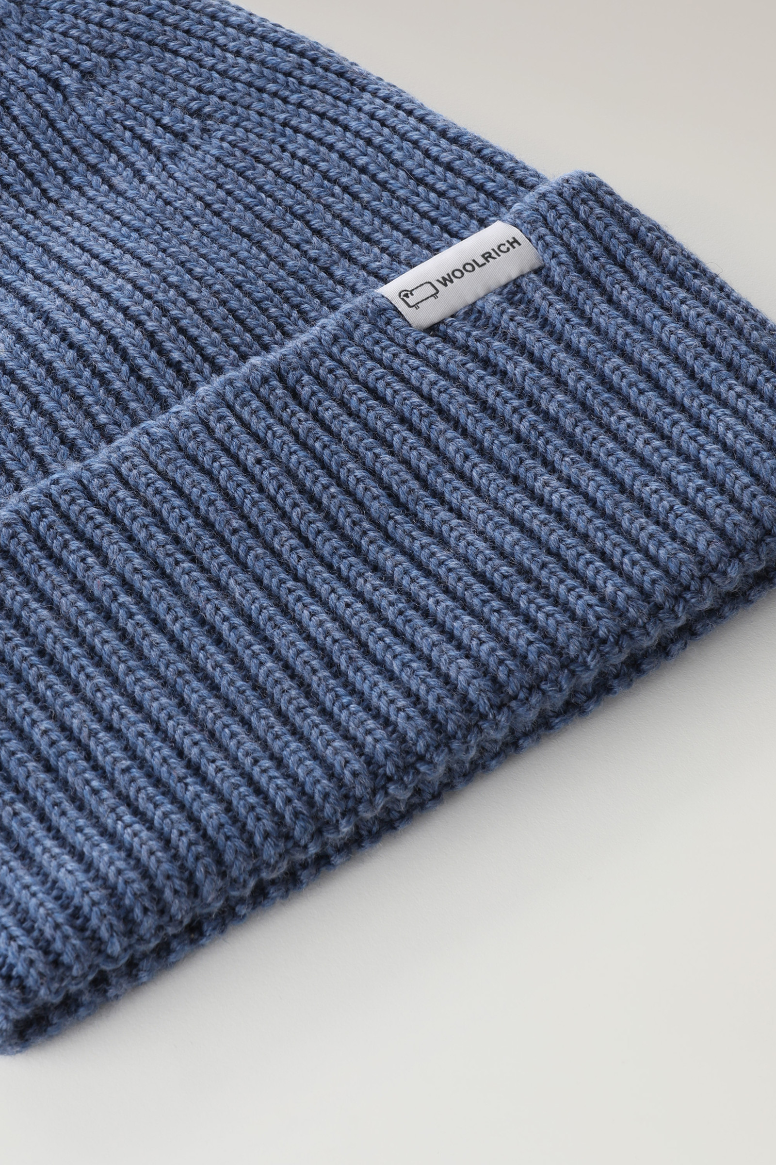 Gerippte Beanie aus Merinowolle Blau photo 2 | Woolrich