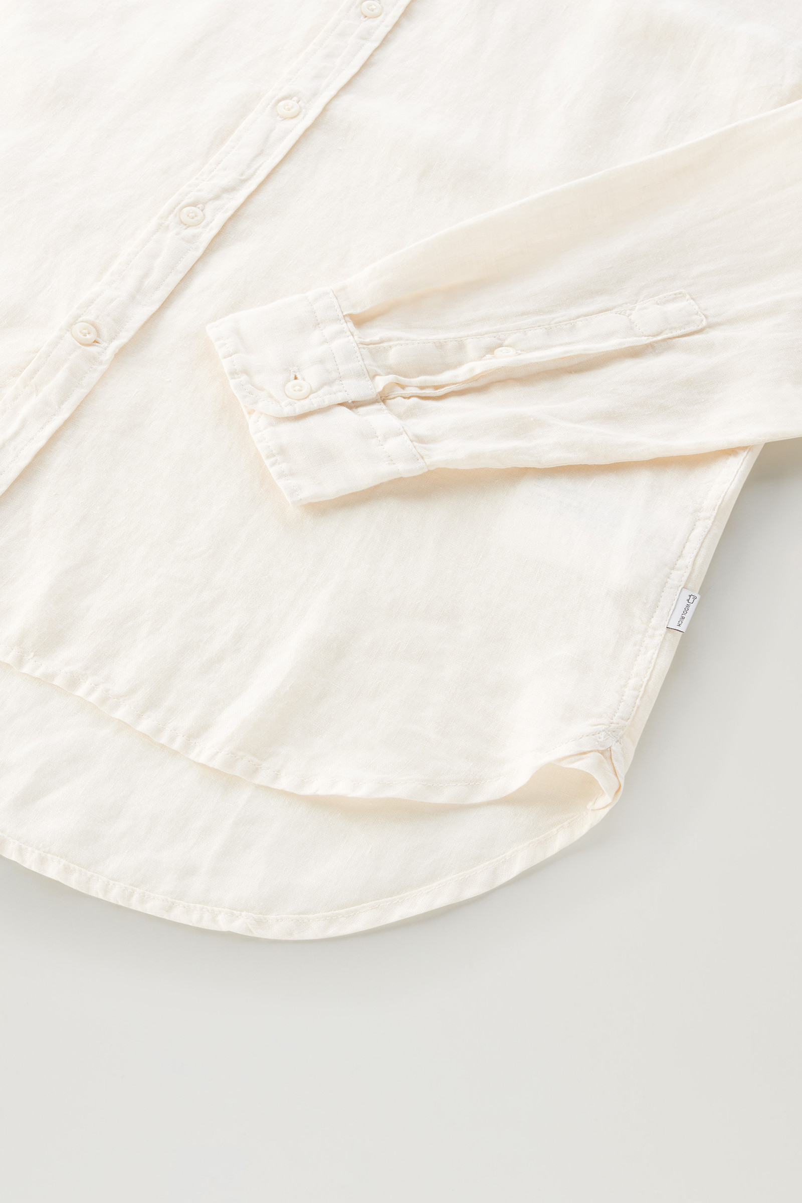 Camicia in puro lino tinta in capo bianco photo 8 | Woolrich