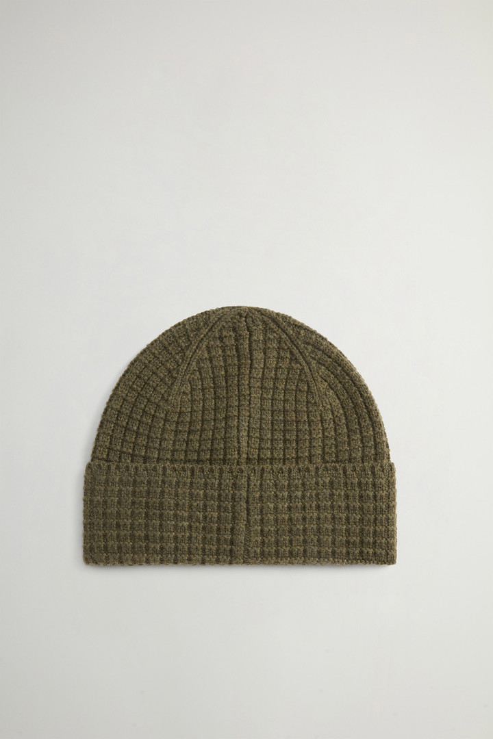Berretto in misto lana vergine e cashmere in maglia a nido d'ape by Todd Snyder Verde photo 2 | Woolrich