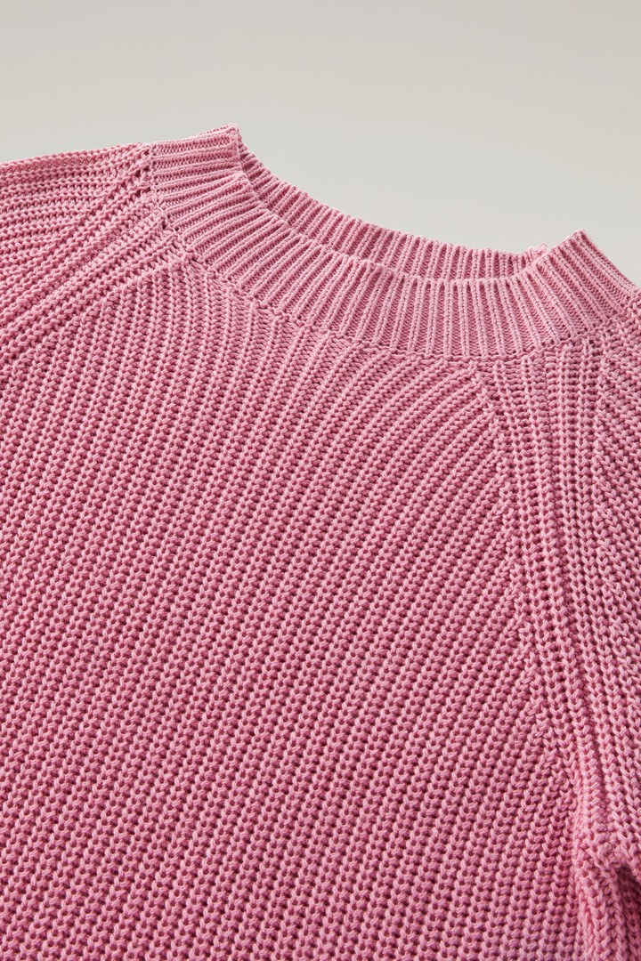Jersey con cuello redondo de algodón puro teñido en prenda de manera natural Rosa photo 6 | Woolrich