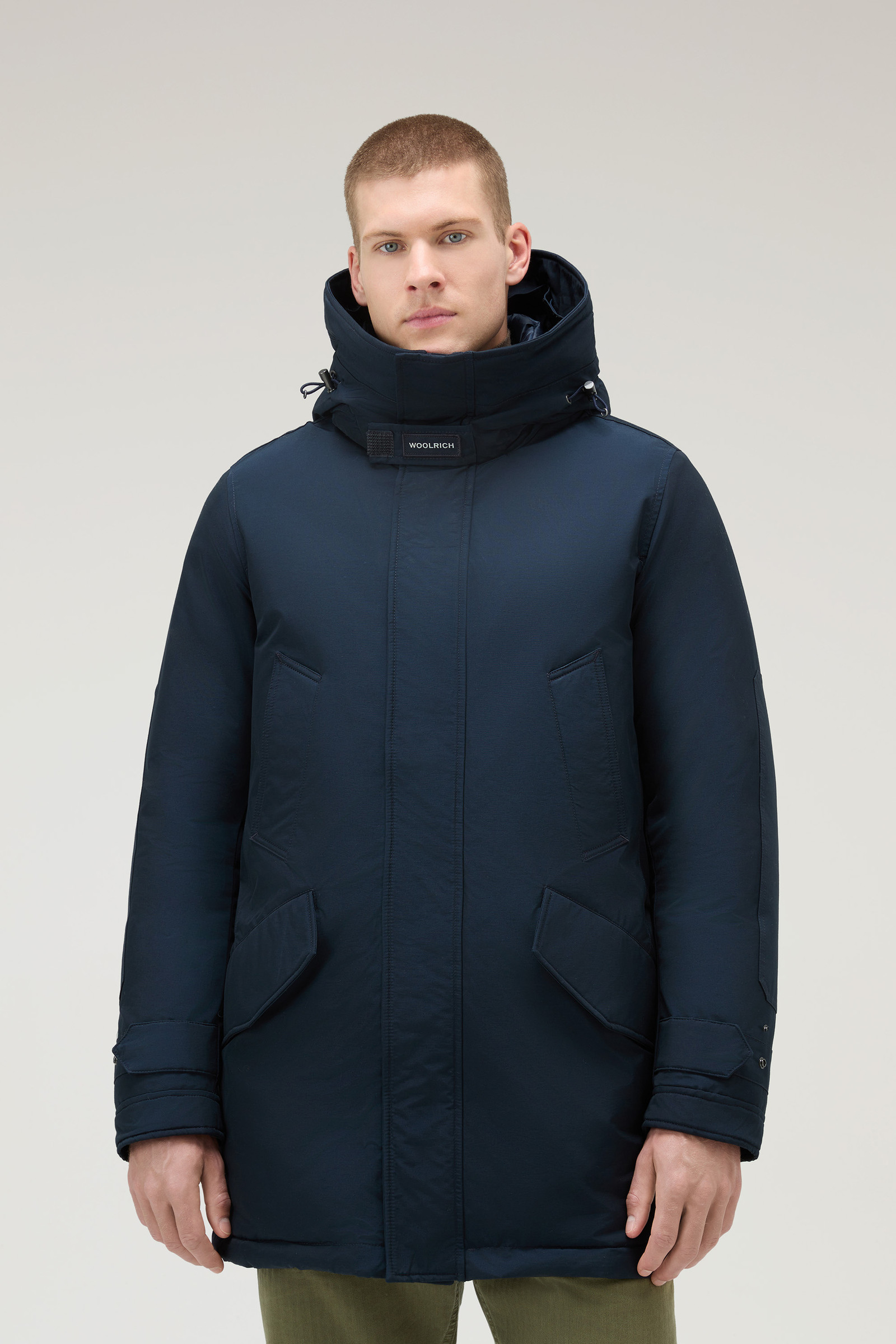 Woolrich hooded button-down coat - Blue