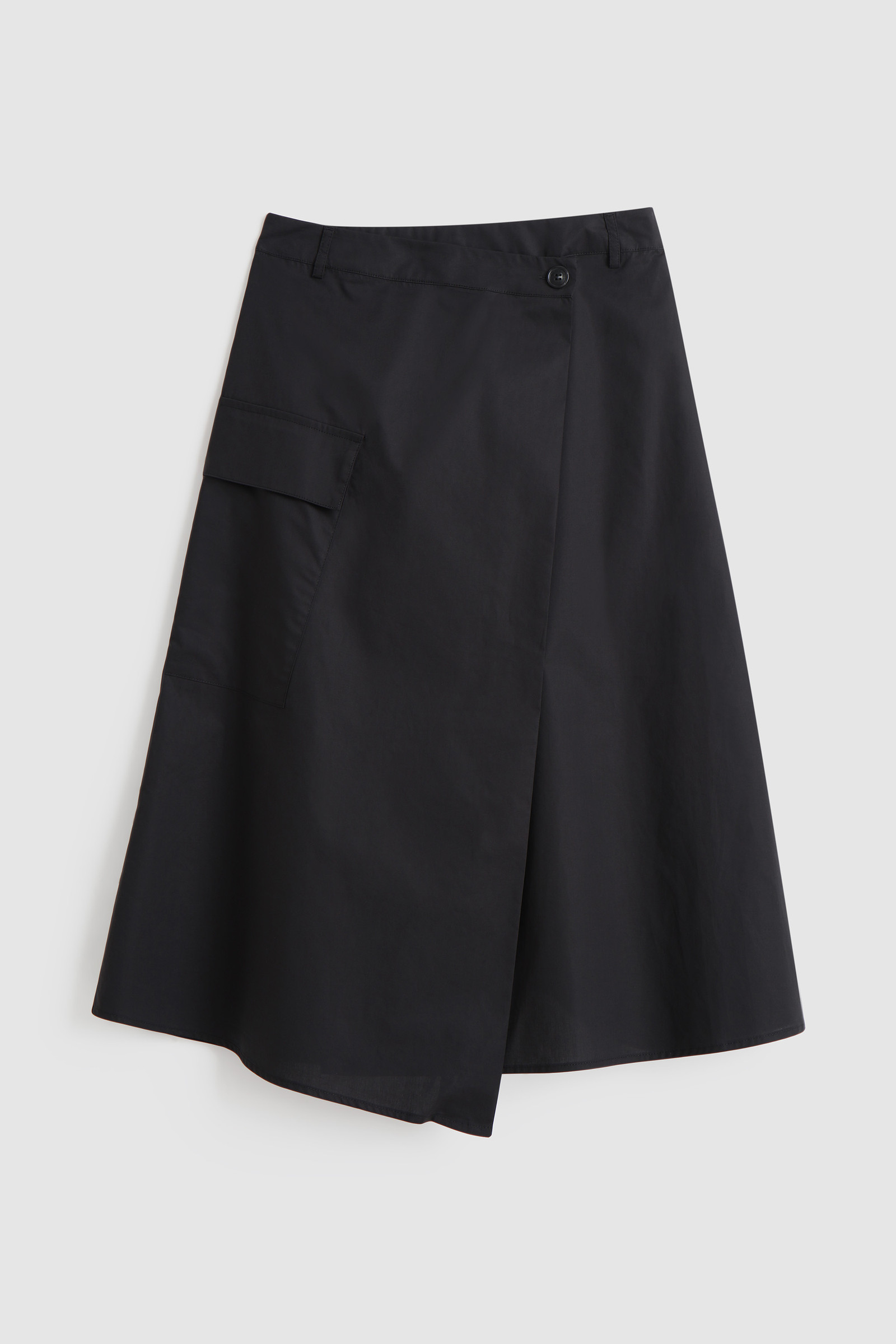 Wrap Skirt in Pure Cotton Poplin Black photo 4 | Woolrich