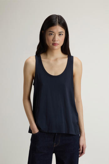 Top in Cotton and Modal Blend Blue photo 1 | Woolrich