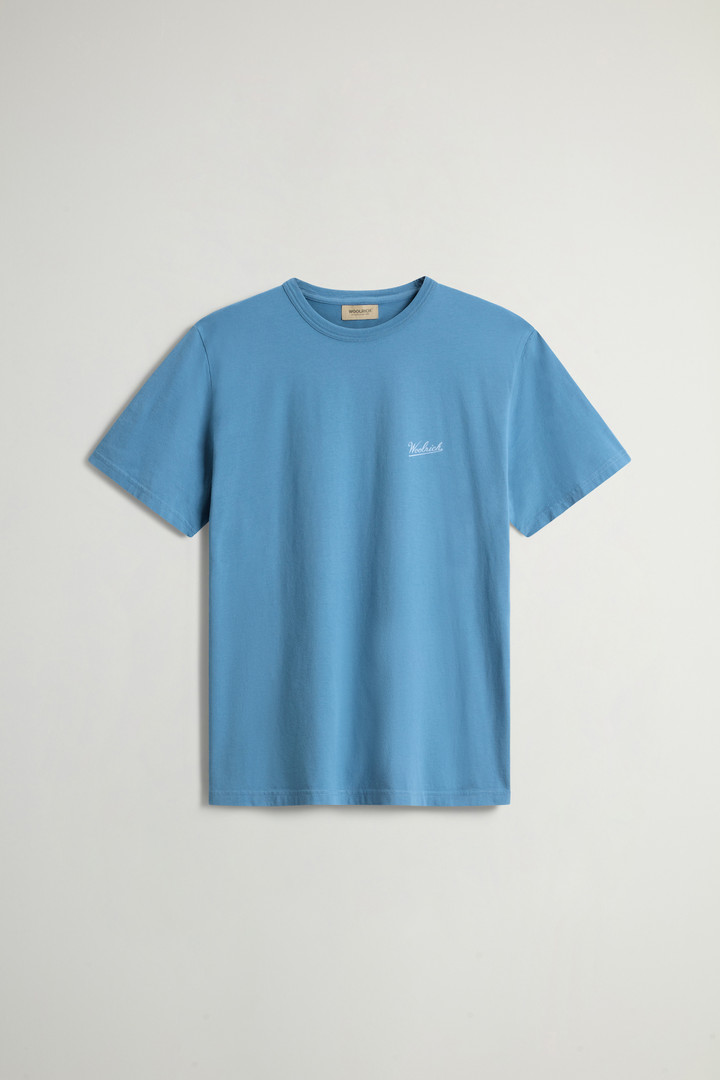 Pure Cotton T-Shirt with Logo Blue photo 5 | Woolrich