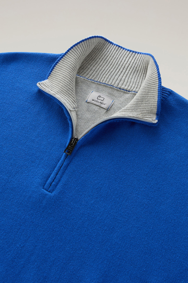 Sweater mit Rollkragen und halbem Reißverschluss Blau photo 6 | Woolrich