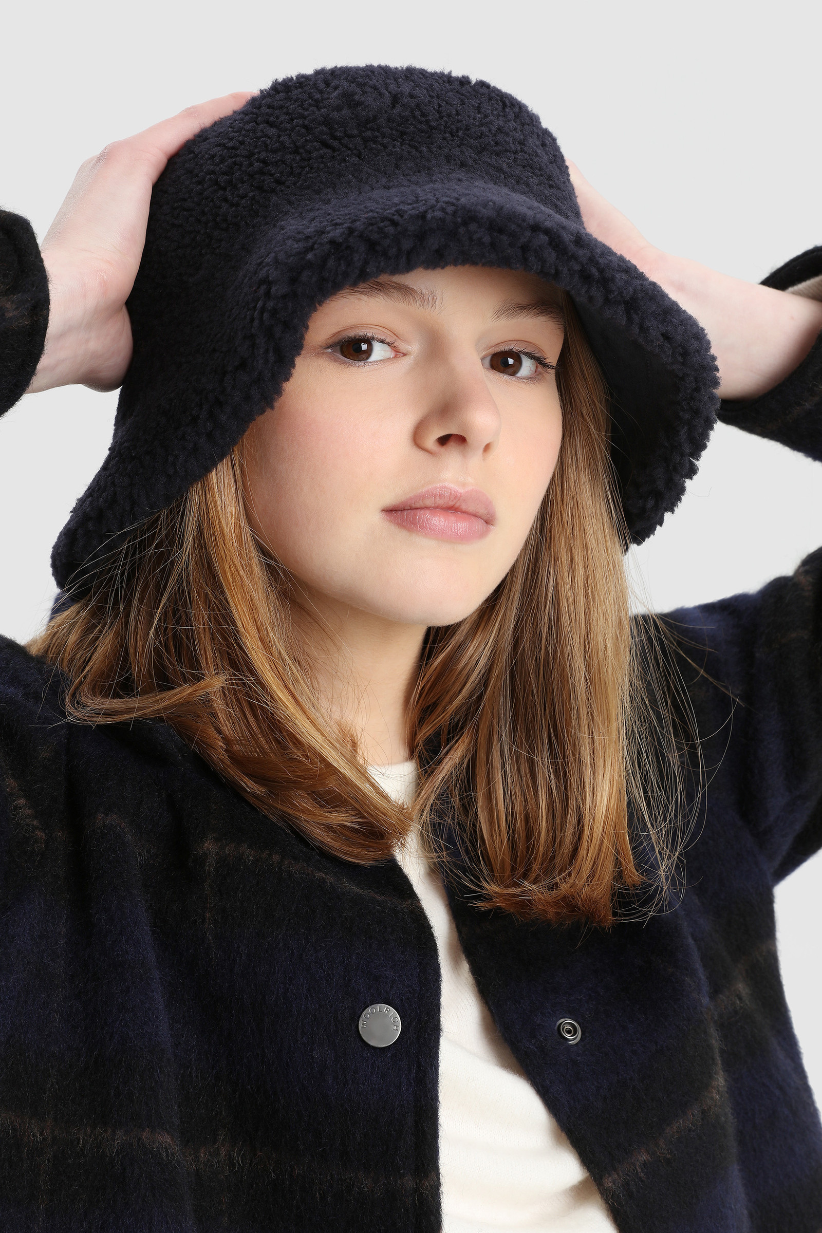 Woolrich X Toasties Reversible Sheepskin Hat Blue photo 4 | Woolrich