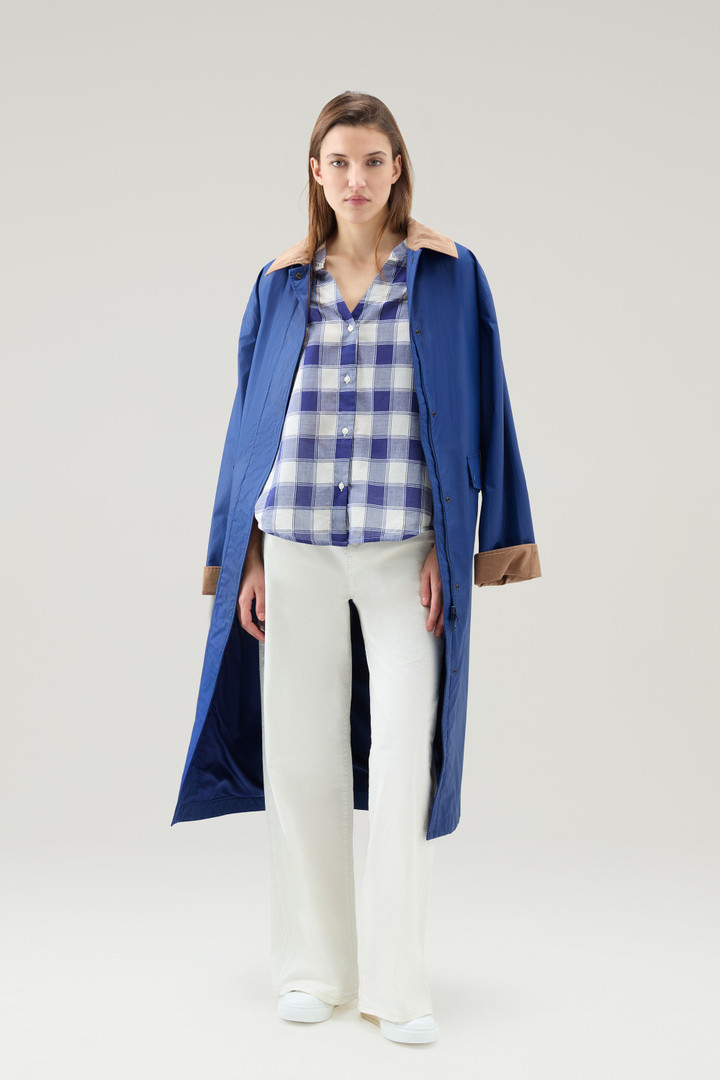 Pure Cotton Voile Checked Shirt Blue photo 2 | Woolrich