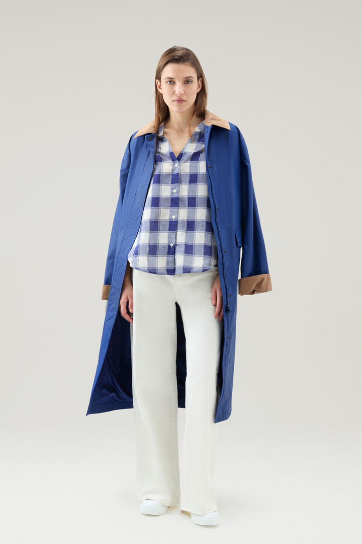 Karoshirt aus reinem Baumwoll-Voile Blau photo 2 | Woolrich