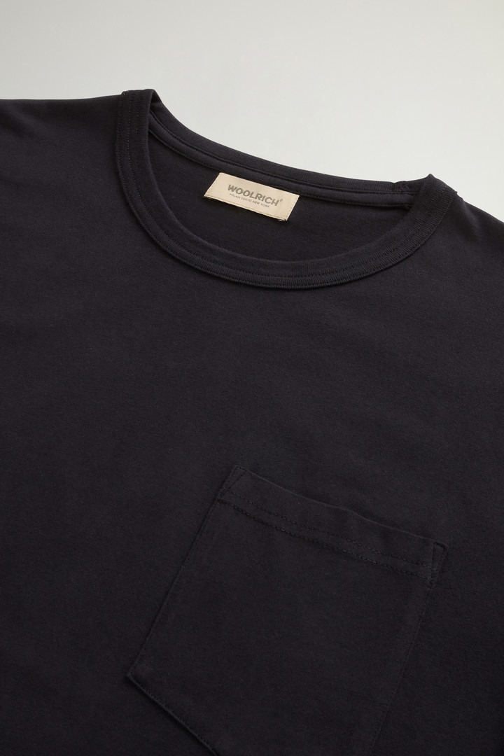 Pure Cotton T-Shirt with Pocket Black photo 6 | Woolrich