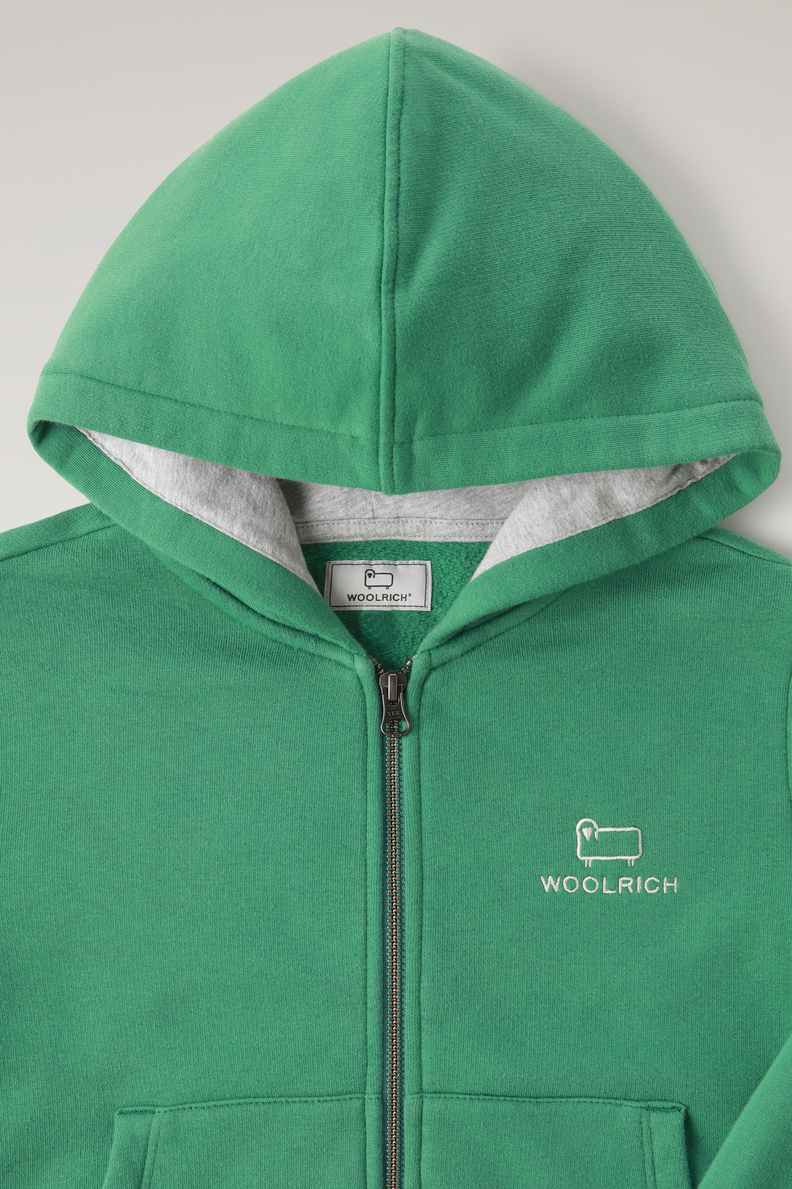 Sweat-shirt zippé pour garçon en coton avec logo vert photo 3 | Woolrich