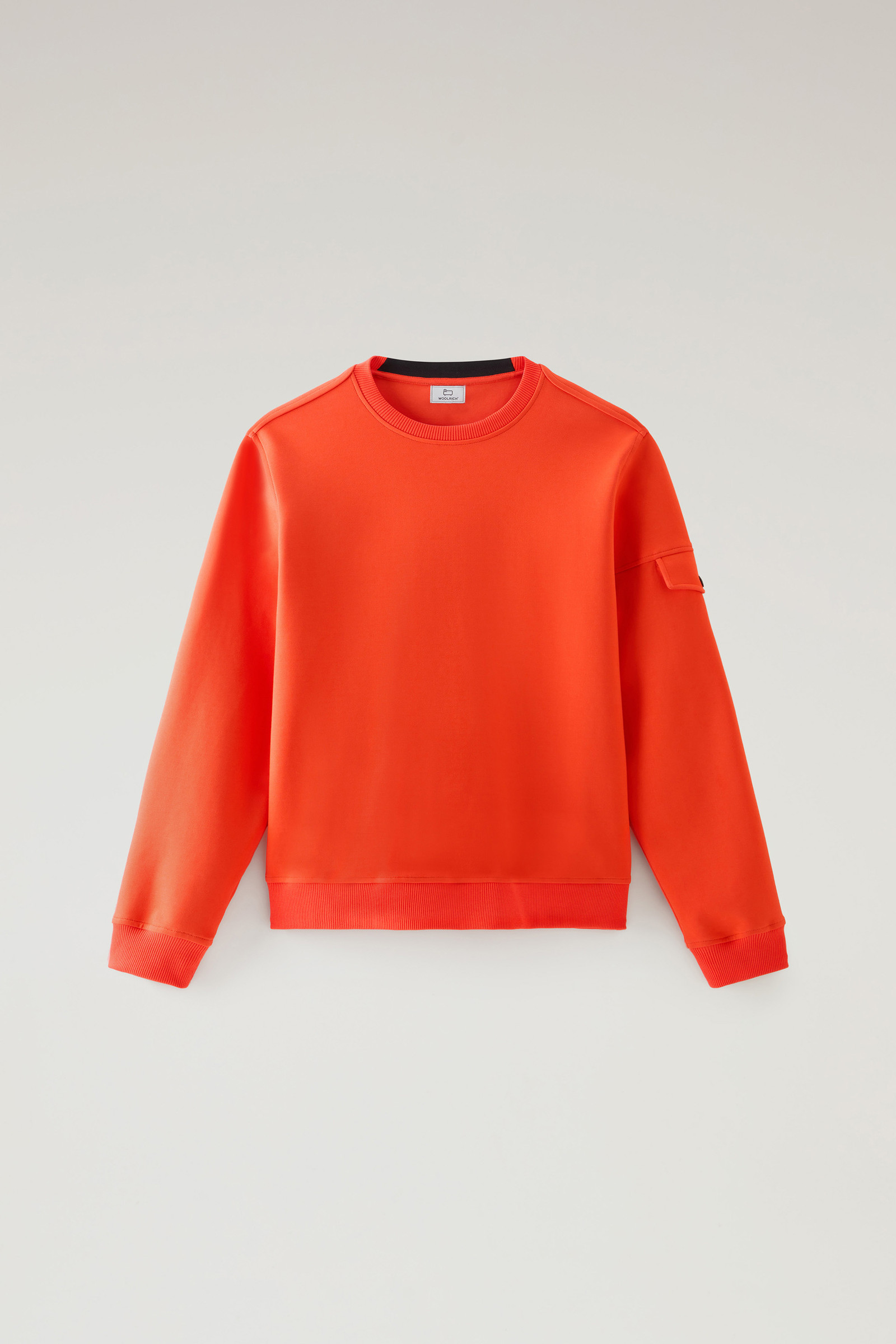 Stretch Cotton Blend Crewneck Sweatshirt Orange | Woolrich USA