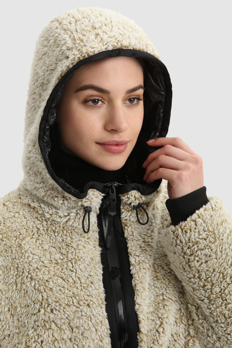Hoody van fleece en nylon