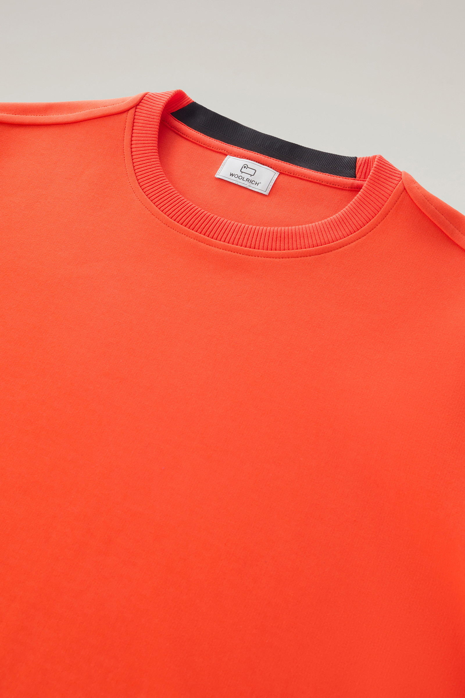 Stretch Cotton Blend Crewneck Sweatshirt Orange | Woolrich USA