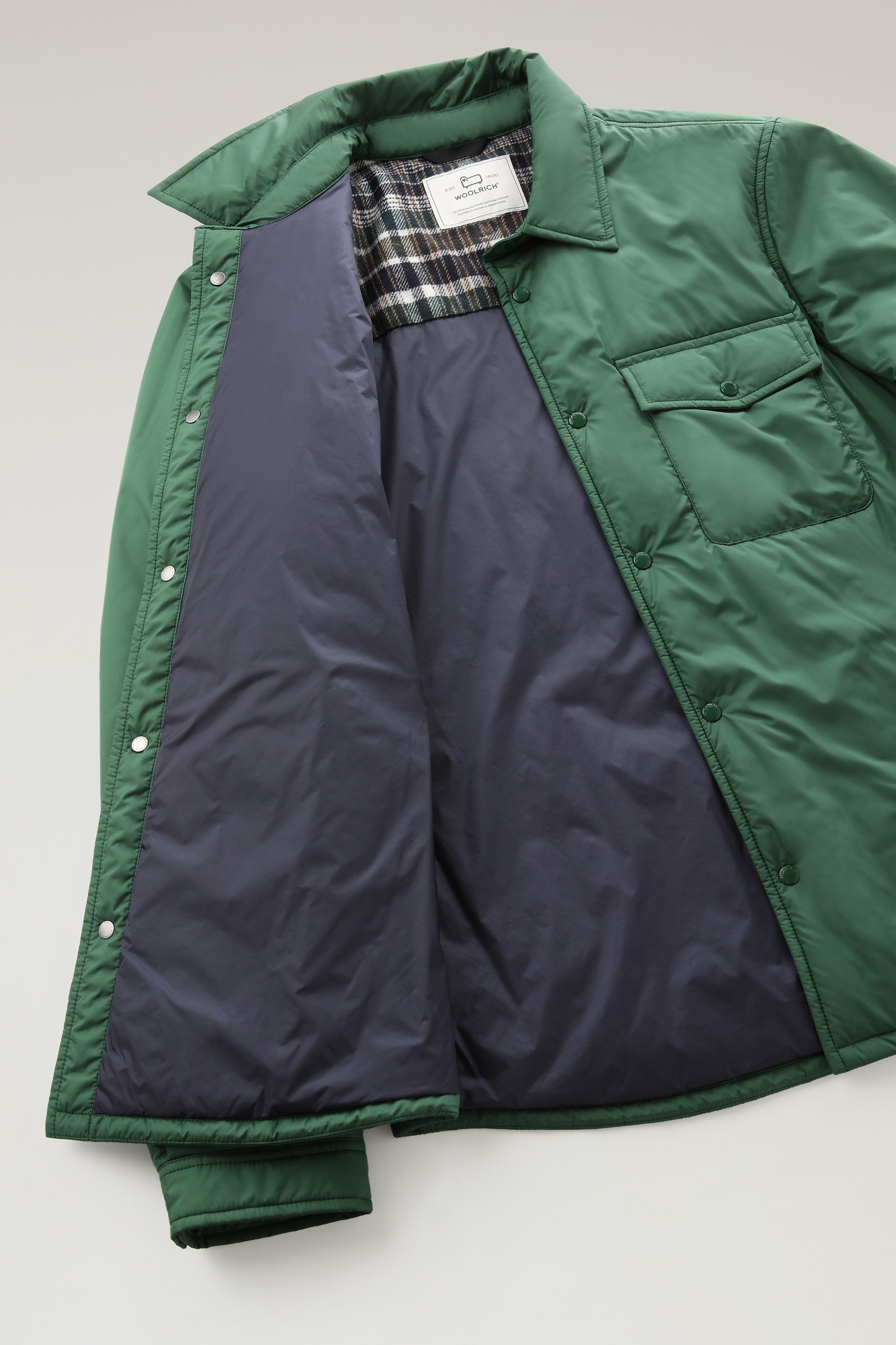 Padded Alaskan Microfiber Overshirt Green photo 10 | Woolrich