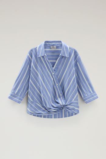 Striped Shirt in Cotton Blend Poplin Blue | Woolrich