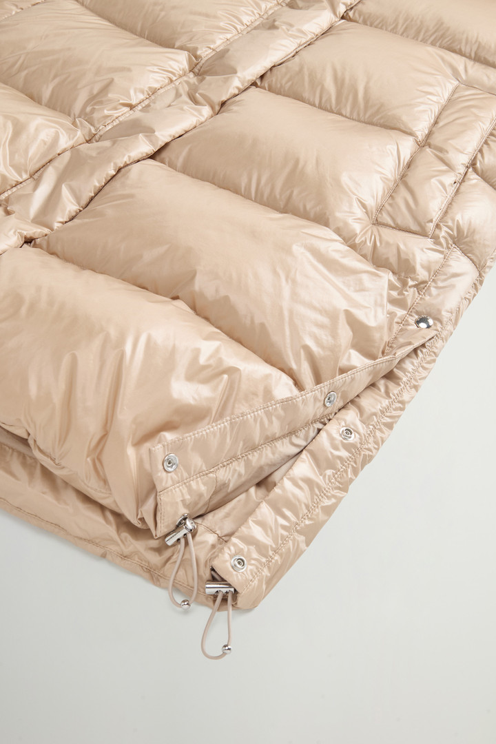 Aliquippa Long Down Jacket in Glossy Nylon Beige photo 8 | Woolrich