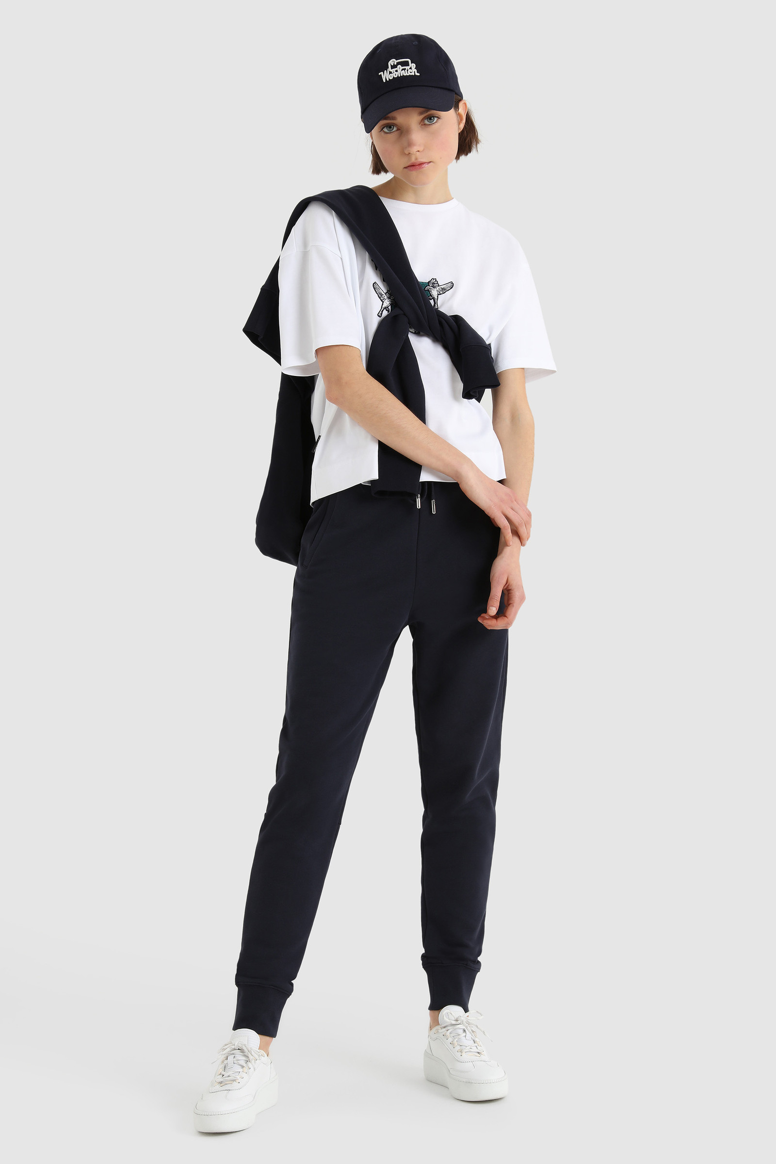 Pantaloni sportivi in puro cotone organico felpato blu photo 2 | Woolrich