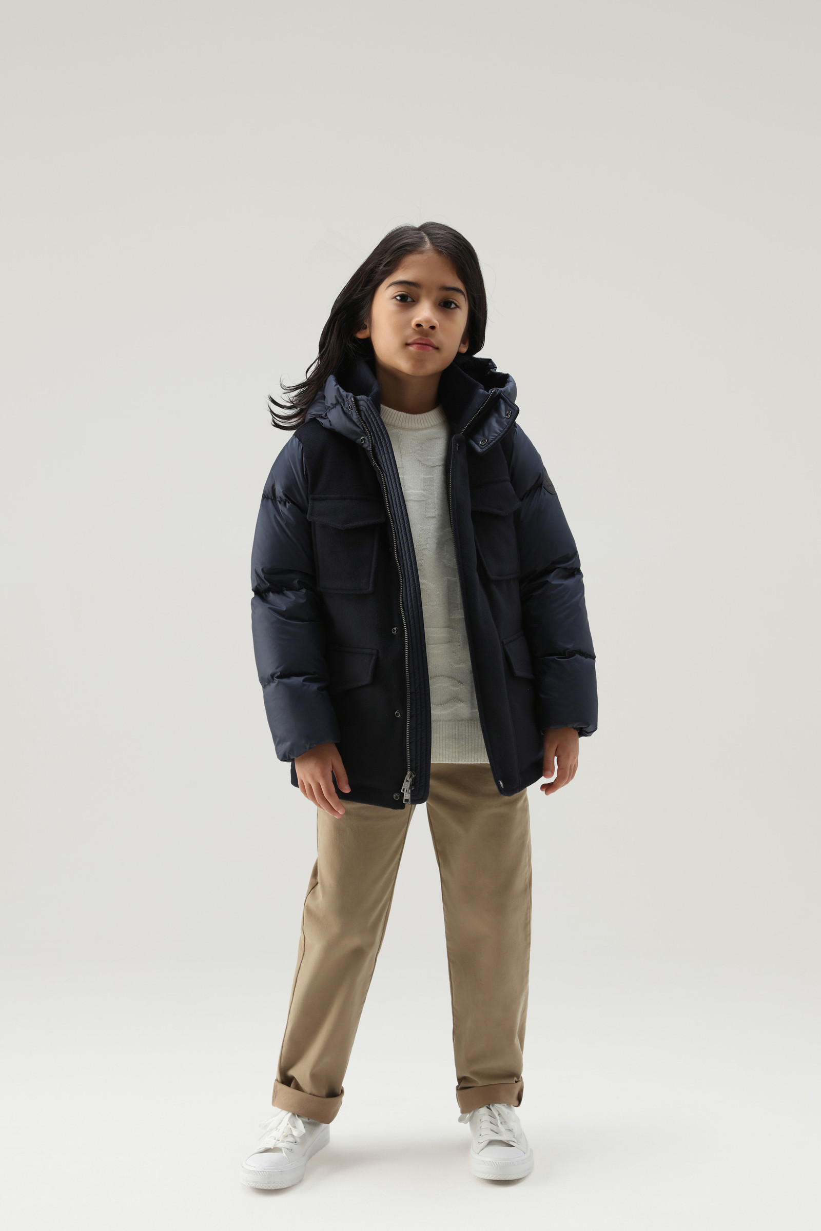 Boys' Logo Crewneck Beige photo 2 | Woolrich