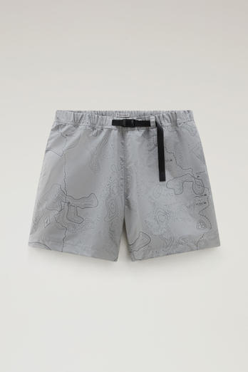 Shorts in Ripstop Fabric with Print Gray | Woolrich
