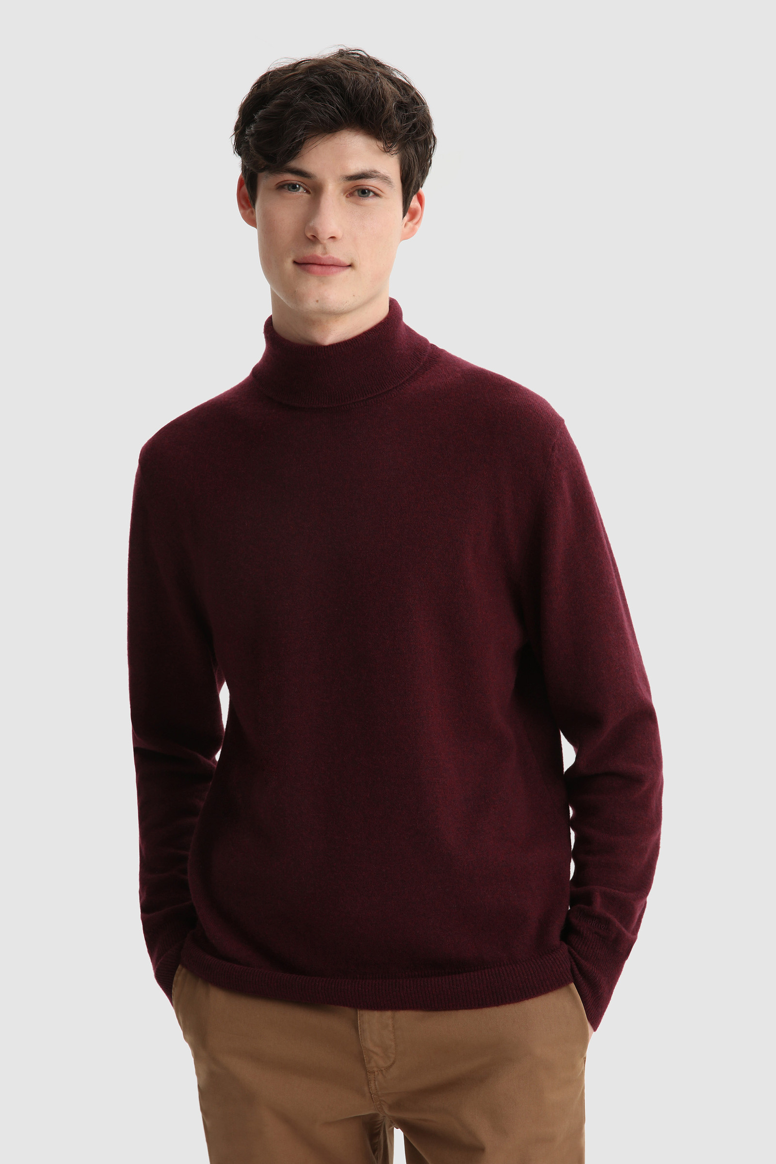 Men's Super Geelong Wool Turtleneck Sweater Red | Woolrich USA