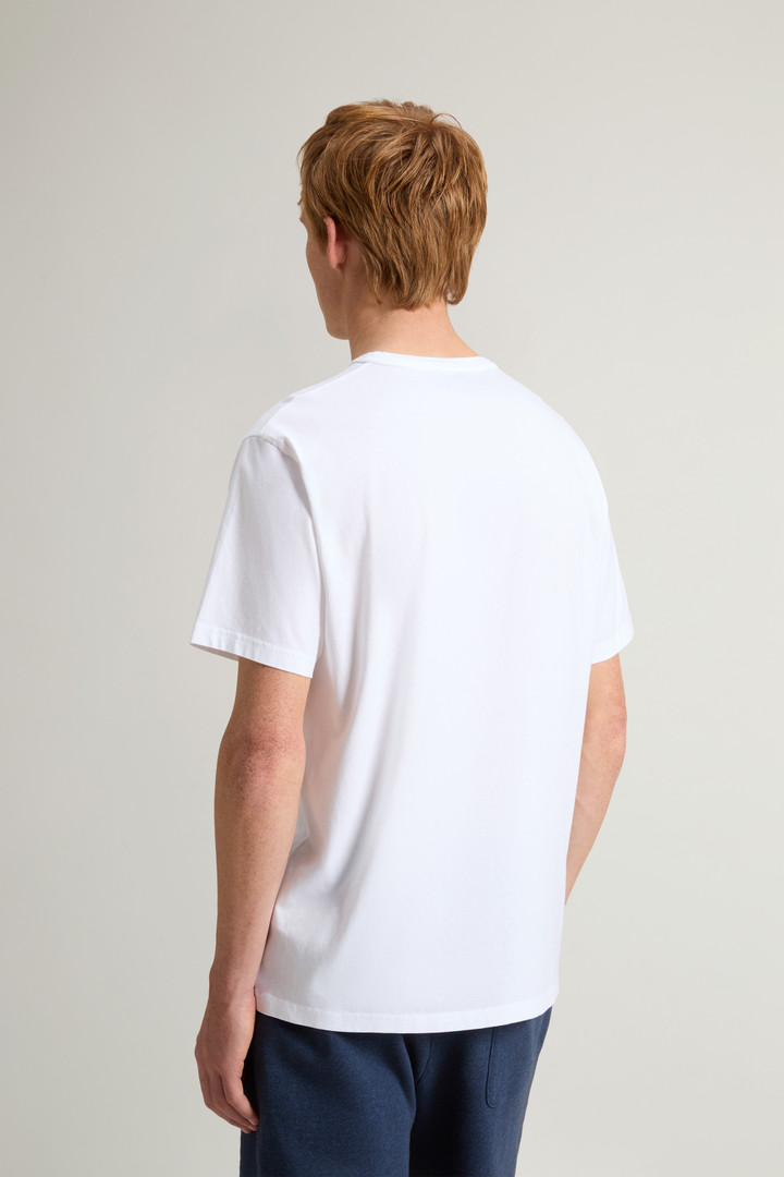 Pure Cotton T-Shirt with Graphic Print White photo 3 | Woolrich