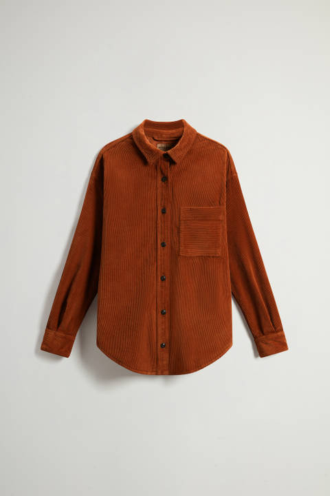 Chemise teinte en pièce en velours côtelé Marron | Woolrich