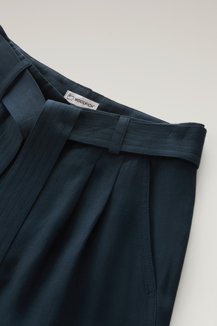Pantaloni in misto lino con cintura in tessuto Blu photo 6 | Woolrich