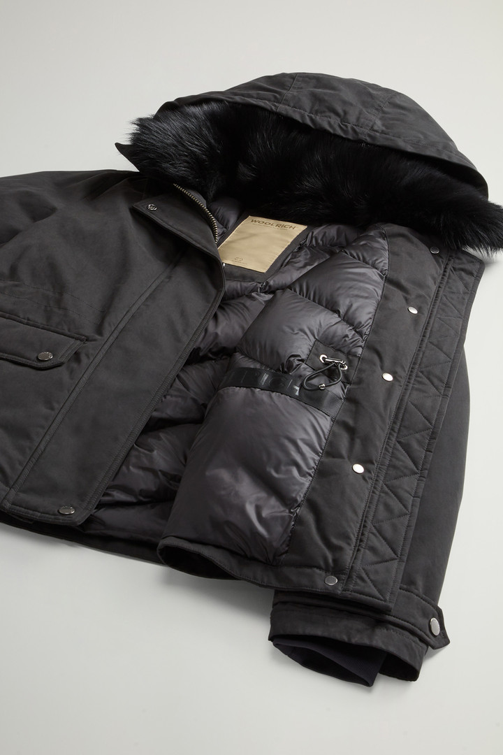 Short Arctic Parka in Mountain Cloth with Removable Hood and Fur Black photo 11 | Woolrich