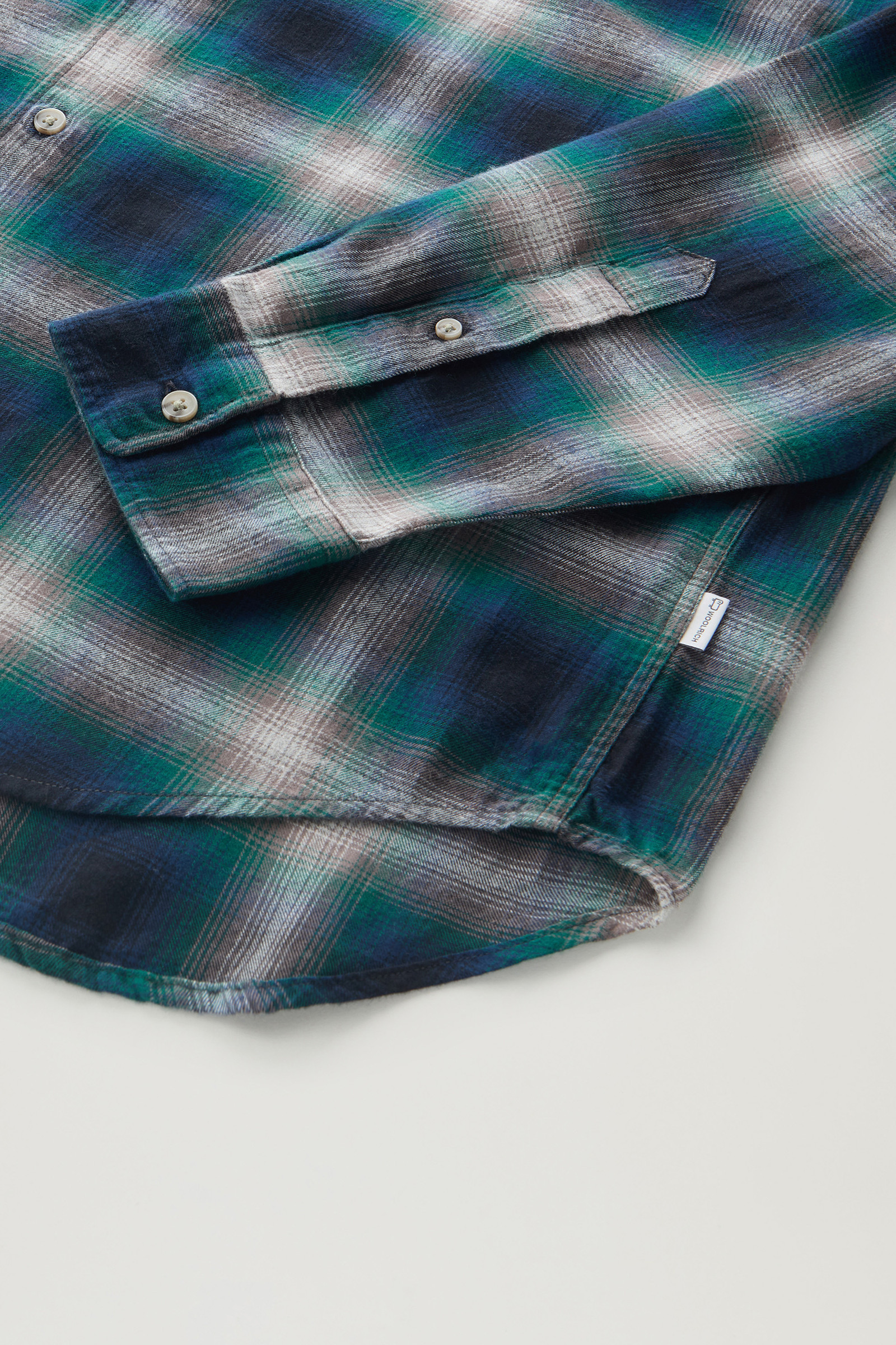 Lichtgewicht flanellen overhemd met Madras-patroon groen photo 7 | Woolrich