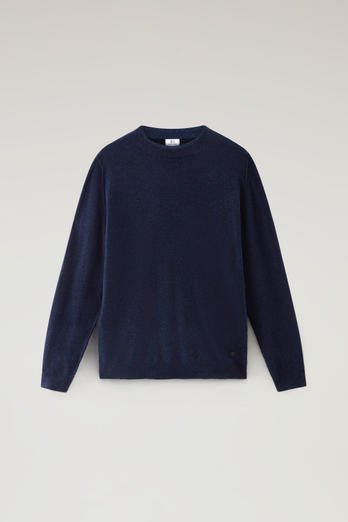 Crewneck Sweater in Merino Wool Blend Blue photo 1 | Woolrich