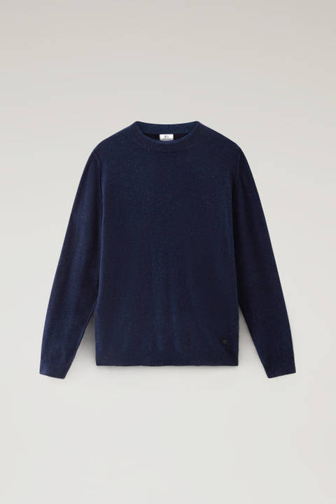 Crewneck Sweater in Merino Wool Blend Blue photo 2 | Woolrich